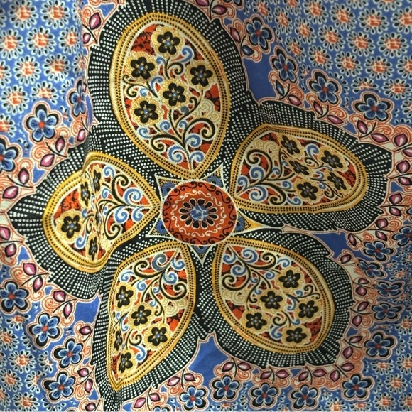 Lane Bryant Blue Orange Floral Front Twist Knot Sleeveless Shift Dress 18/20 - Picture 4 of 6